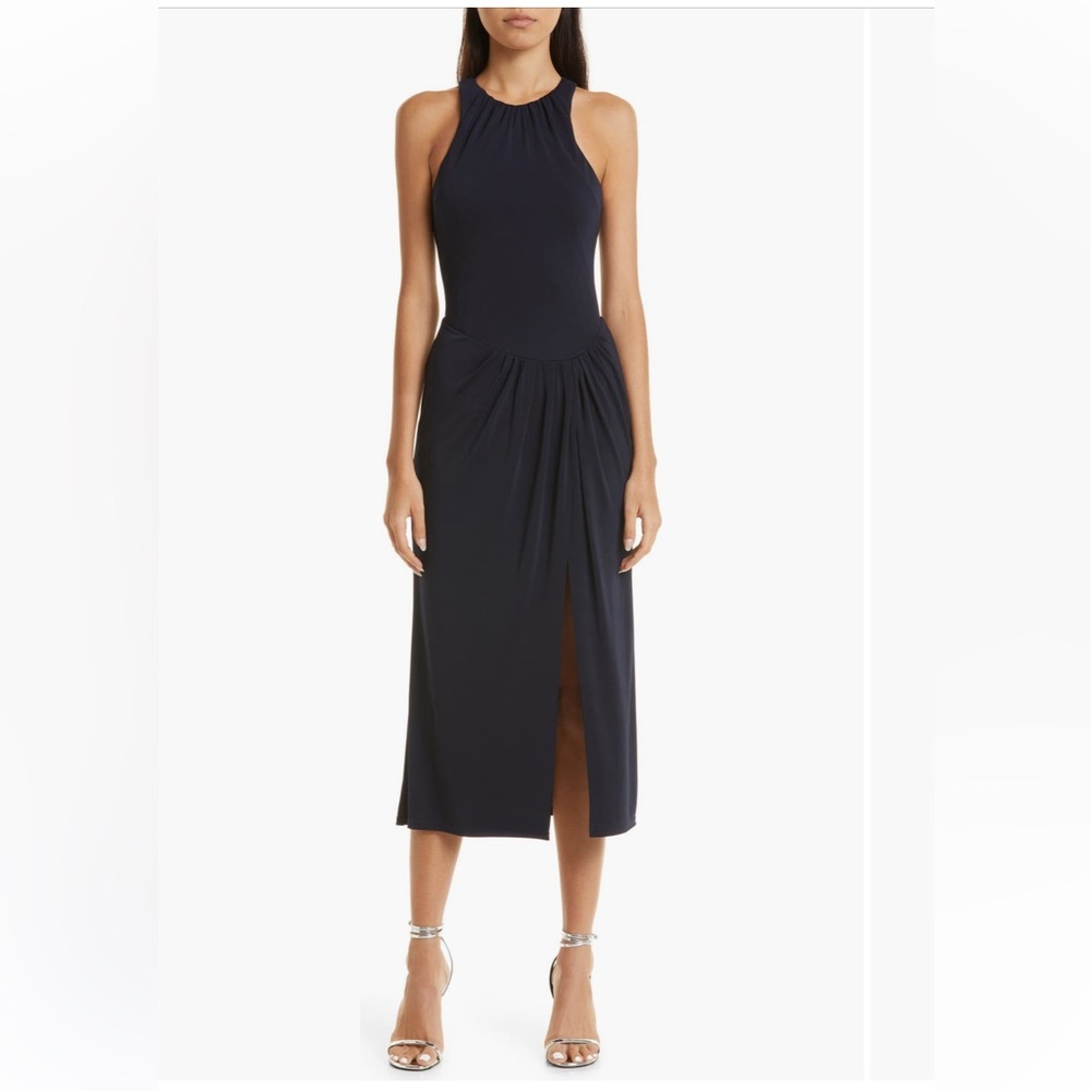 Cinq a Sept Lezlie Side Slit Dress - 6 - Navy
